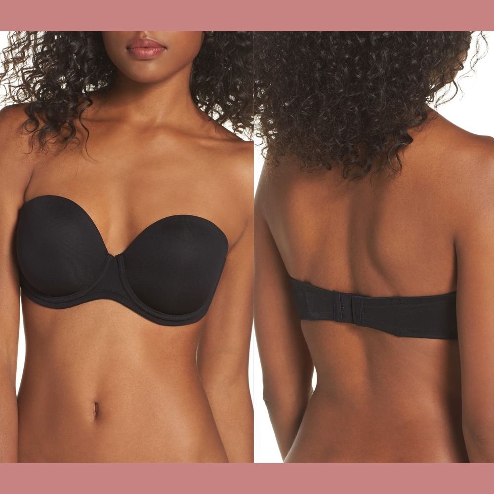 NEW $76 Wacoal [ 34H US ] Red Carpet Convertible Strapless Bra in Black‎ U1769